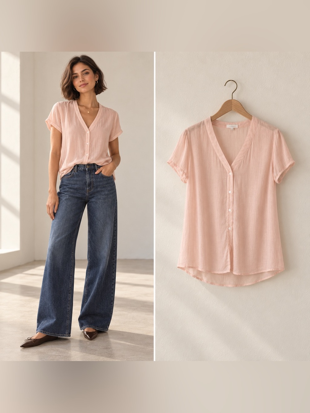 Costume National Silk Blouse Made in Italy Sz 44 US 8 NWT Blush Pink